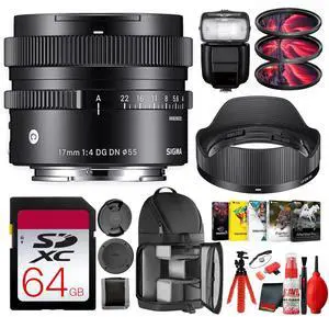 Sigma 17mm f/4 DG DN Contemporary Full-Frame Sony E Lens Premium Bundle Sigma 17mm f/4 DG DN Contemporary Full-Frame Sony E Lens Premium Bundle