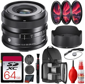 Sigma 24mm f/3.5 DG DN Contemporary Lens for Sony E + Case, Filter & More Sigma 24mm f/3.5 DG DN Contemporary Lens for Sony E + Case, Filter & More