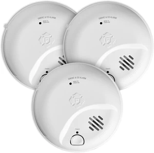 First Alert Combination Smoke & Carbon Monoxide Alarm, Battery Operated Detector with Test & Silence Button, SMICO100, 3-Pack First Alert Combination Smoke & Carbon Monoxide Alarm, Battery Operated Detector with Test & Silence Button, SMICO100, 3-Pack