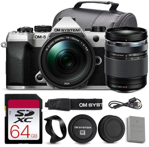 OM SYSTEM OM-5 Mark II Mirrorless Camera w/ 14-150mm f/4-5.6 II Lens + 64GB Card + Bag OM SYSTEM OM-5 Mark II Mirrorless Camera w/ 14-150mm f/4-5.6 II Lens + 64GB Card + Bag
