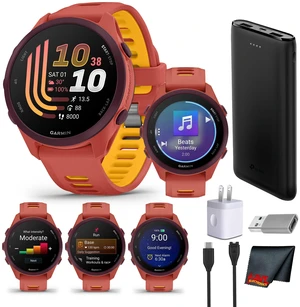 Garmin Forerunner 170 Music GPS Running Smartwatch Red Pink/Mango Bundle Garmin Forerunner 170 Music GPS Running Smartwatch Red Pink/Mango Bundle