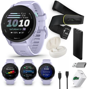 Garmin Forerunner 70 GPS Running Smart watch (Cool Lavender) Bundle