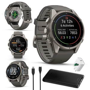 Garmin Fenix 9 43mm Titanium Multisport GPS Smartwatch Pebble Gray Bundle Garmin Fenix 9 43mm Titanium Multisport GPS Smartwatch Pebble Gray Bundle