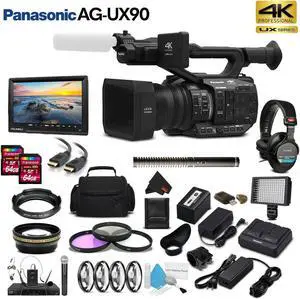 Panasonic AG-UX90 4K/HD Professional Camcorder (Intl Model) Movie Maker Bundl