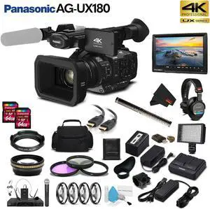 Panasonic AG-UX180 4K Premium Professional Camcorder (Intl Model) Movie Maker Bundle