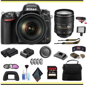 Nikon D750 DSLR Camera with 24-120mm Lens Advanced Bundle W/ Bag, Extra Battery, LED Light, Mic, Filters and More - (Intl Model)