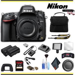 Nikon D610 DSLR Camera Advanced Bundle W/ Bag, Extra Battery, LED Light, Mic, and More - (Intl Model)