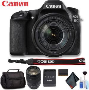 Canon EOS 80D DSLR Camera with 18135mm Lens Intl Model Standard Bundle