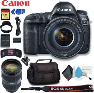 Canon EOS 5D Mark IV DSLR Camera with 24-105mm f/4L II Lens (Intl Model) Deluxe Bundle