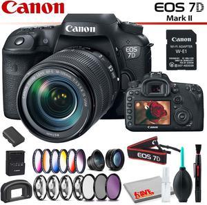 Canon EOS 7D Mark II DSLR Camera with 18-135mm Lens & W-E1 Wi-Fi Adapter With Filter Kit and Cleaning Kit