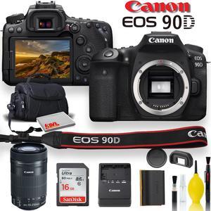 Canon EOS 90D DSLR (Body Only) 3616C002 + 64GB+ Flash + Tripod Bundle  13803316186