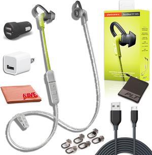 Plantronics Backbeat Fit 305 Wireless Earbuds in Lime Green Premium Charging Bundle