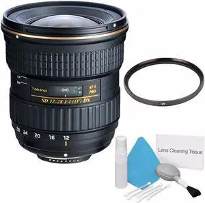 Tokina 12-28mm f/4.0 AT-X Pro APS-C Lens for Canon (International Model) +Deluxe Cleaning Kit + 77mm UV Filter Bundle 1