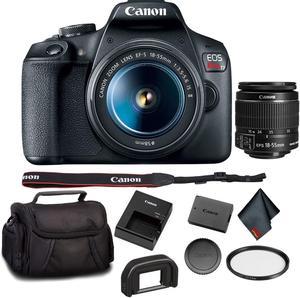 Canon EOS Rebel T7 DSLR Camera with 18-55mm Lens Bundle with UV Filter + Carrying Case and More