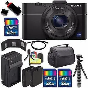 Sony Cyber-shot DSC-RX100M2 Digital Camera + Extra battery + Charger + 96GB Bundle 5 - International Version (No Warranty)