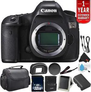 Canon EOS 5DS Digital SLR Camera 0581C002 (Body Only) - Camera Bundle with 32GB Memory Card + More (Intl Model)