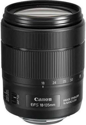 Canon EF-S 18-135mm f/3.5-5.6 Image Stabilization USM Lens (Black) (International Model)  [Bulk Packaging]