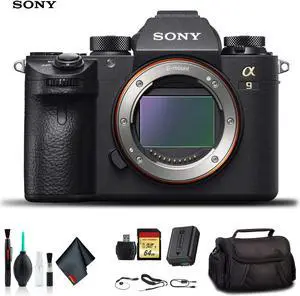 Sony Alpha a9 Mirrorless Camera ILCE9/B With Soft Bag, 64GB Memory Card, Card Reader , Plus Essential Accessories