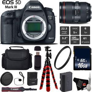 Canon EOS 5D Mark III DSLR Camera with 24-105mm f/4L II Lens + Tripod + Wireless Remote + UV Protection Filter + Case + Wrist Strap + Card Reader - Intl Model