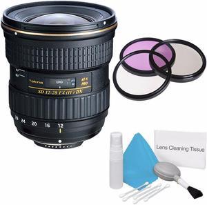 Tokina 12-28mm f/4.0 AT-X Pro APS-C Lens for Canon (International Model) +Deluxe Cleaning Kit + 77mm 3 Piece Filter Kit Bundle 2