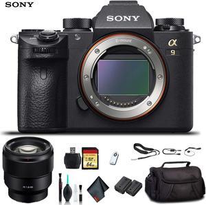Sony Alpha a9 Mirrorless Camera ILCE9/B With Sony FE 24-70mm Lens, Soft Bag, Additional Battery, 64GB Memory Card, Card Reader , Plus Essential Accessories