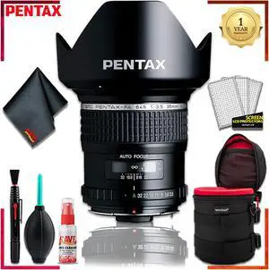 Pentax SMC FA 645 35mmf/3.5 AL IF Lens + 4.5 Inch Vivitar Premium Lens Case + Cleaning Kit