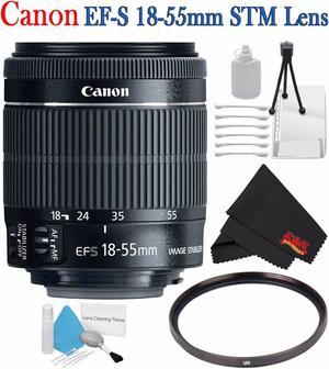 Canon EF-S 18-55mm f/3.5-5.6 IS STM Lens 8114B002 + 58mm UV Filter + Deluxe Starter Kit + Deluxe 3pc Lens Cleaning Kit Bundle