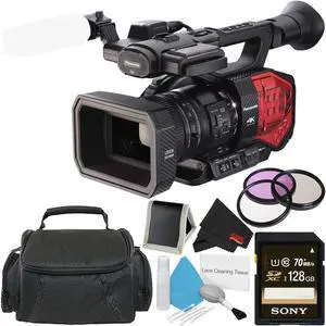 Panasonic AG-DVX200 4K Handheld Camcorder - Bundle with 128GB Memory Card + Carrying Case + More