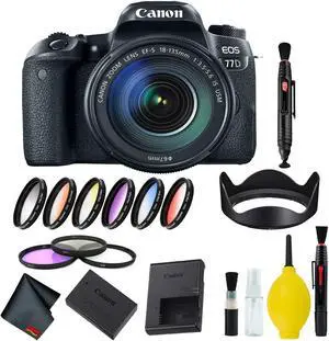 Canon EOS 77D DSLR Camera with 18-135mm USM Lens Complete Filter Kit
