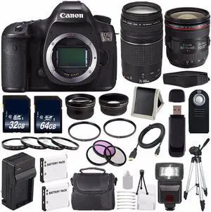 Canon EOS 5DS DSLR Camera (International Model) 0581C002 + EF 24-70mm Lens + Canon EF 75-300 III Bundle