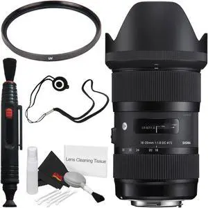 Sigma 18-35mm f/1.8 DC HSM Art Lens for Canon # 210-101 + 72mm UV Filter + Lens Pen Cleaner + Deluxe Cleaning Kit + Lens Cap Keeper Bundle