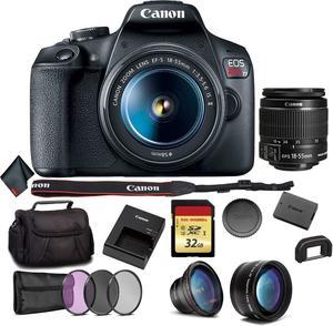 Canon EOS Rebel T7 DSLR Camera with 18-55mm Lens Bundle + 3pc Filter Kit + Telephoto Lens and More