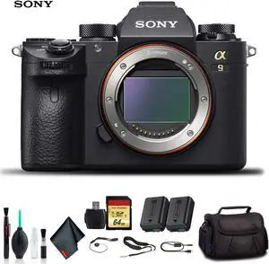 Sony Alpha a9 Mirrorless Camera ILCE9/B With Soft Bag, Additional Battery, 64GB Memory Card, Card Reader , Plus Essential Accessories
