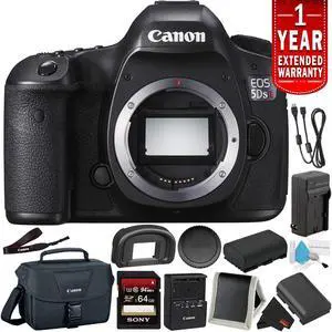 Canon EOS 5DS R Digital SLR Camera 0582C002 (Body Only) - Bundle with 32GB Memory Card + Spare Battery + More (Intl Model)