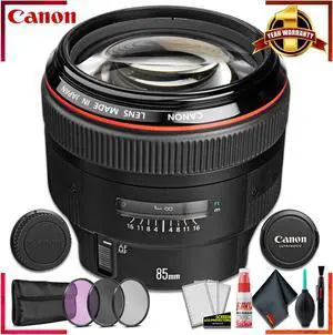 Canon EF 85MM F/1.2 L USM II Camera Lens (Intl Model) + 3 Pcs Filter Kit + Cleaning Kit