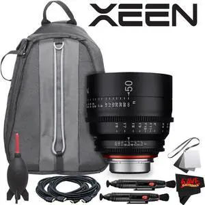 Rokinon Xeen 50mm T1.5 Lens for PL Mount With Professional Lens Backpack and Accessories