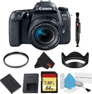 Canon EOS 77D DSLR Camera with 18-55mm Lens Bundle w/ Memory Kit (Intl Model)