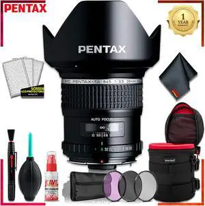 Pentax SMC FA 645 35mmf/3.5 AL IF Lens + 4.5 Inch Vivitar Premium Lens Case + 3pcs Lens Filter Kit + Cleaning Kit