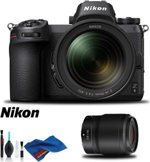 Nikon Z 6 Mirrorless Digital Camera with 24-70mm Lens and 50mm f/1.8 S Lens Kit (Intl Model)