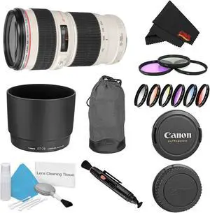 Canon EF 70-200mm f/4L USM Lens Bundle w/ 3 Piece Filter Kit Color Multicoated 6 Piece Filter Kit (International Model)