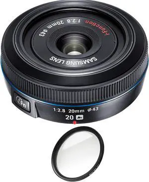 Samsung 20mm f/2.8 Pancake Lens for NX10 / NX100 (Black) with Pro Filter