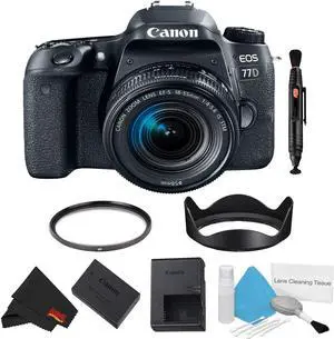 Canon EOS 77D DSLR Camera with 18-55mm Lens Bundle (Intl Model)