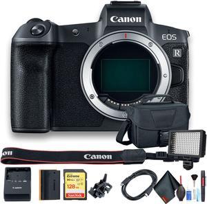 Canon EOS R Mirrorless Digital Camera Intl Model W/ Bag, 128 GB Memory Card, LED Light and More