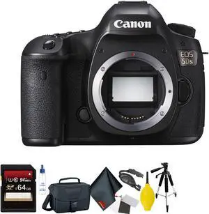 Canon EOS 5DS DSLR Camera (Body Only) + 64GB Memory Card + Mega Accessory Kit + 1 Year Warranty