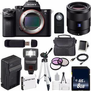 Sony Alpha a7S II a7S Mark II a7SII ILCE7SM2/B Mirrorless Digital Camera (International Model ) + Sony Sonnar T FE 55mm f/1.8 ZA Lens + 49mm Filter Kit 6AVE Bundle 100