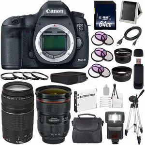 Canon EOD 5D III Digital Camera International Model + Canon EF 24-70mm f/2.8L II USM Lens + 64GB SDXC Card Bundle