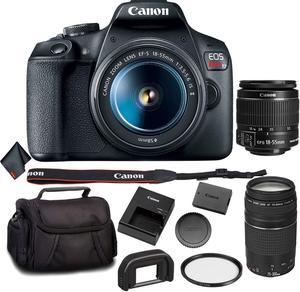 Canon EOS Rebel T7 DSLR Camera Bundle with 2 Lenses  1855  75300mm Lens   MORE