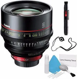 Canon CN-E 135mm T2.2 L F Cinema Prime Lens (EF Mount) (International Model ) + Deluxe Cleaning Kit + Lens Cap Keeper 6AVE Bundle 4