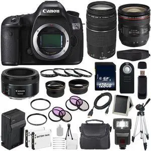 Canon EOS 5DS R DSLR Camera (International Model) 0582C002 + Canon EF 24-70mm f/4L IS USM Lens + EF 75-300 Bundle