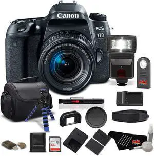 Canon EOS 77D DSLR Camera with 18-55mm Zoom Lens 24.2 MP CMOS - Pro Bundle - (Intl Model)